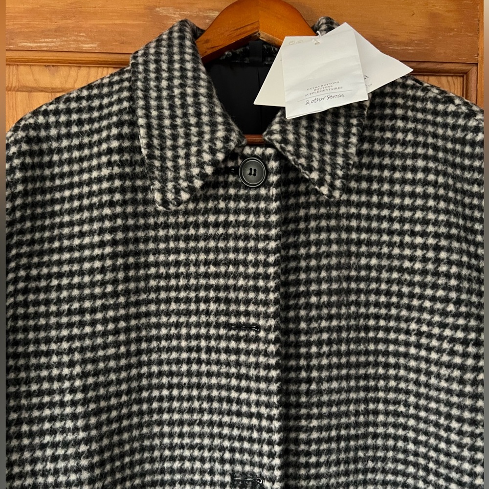 & Other Stories Houndstooth Long Coat NWT